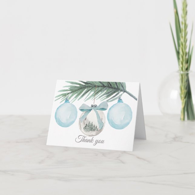 Merry Little Baby Shower Thank You Card (Front)