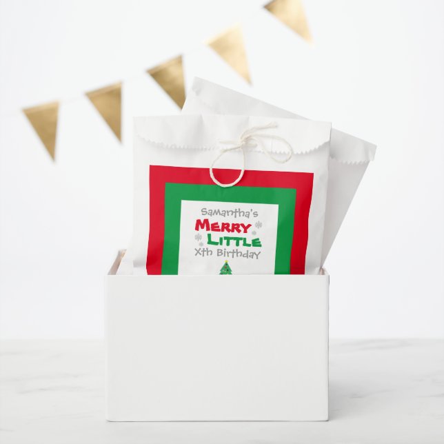 Merry Little Birthday Favour Bag (Party)