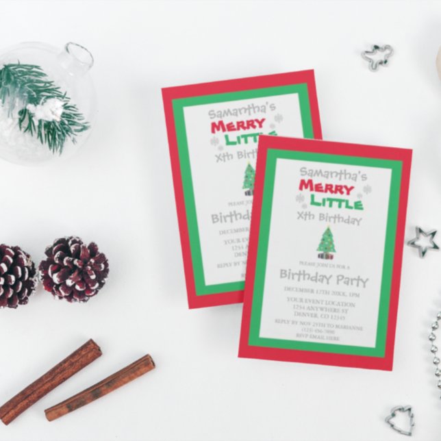 Merry Little Birthday Invitation (Creator Uploaded)