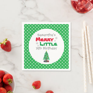Merry Little Birthday Napkin