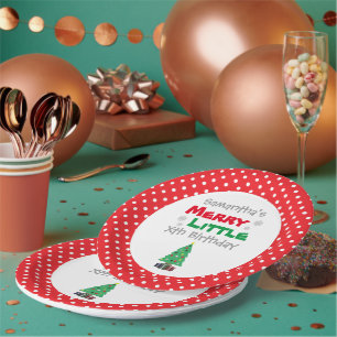 Merry Little Birthday Paper Plate