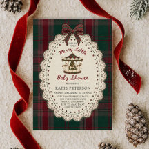 Merry Little Carousel Bow Christmas Baby Shower