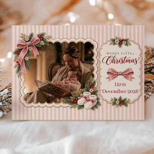 Merry Little Christmas Baby Photo Holiday Card