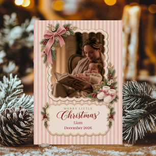 Merry Little Christmas Baby Photo Holiday Card