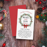 Merry Little Christmas Baby Shower Books For Baby Enclosure Card<br><div class="desc">These books for baby request cards are perfect for anyone having a baby shower this Christmas. Simply include these cards when you send out your matching baby shower invitations, your guests can then bring a book instead of a card along to the baby shower so you can build a library...</div>