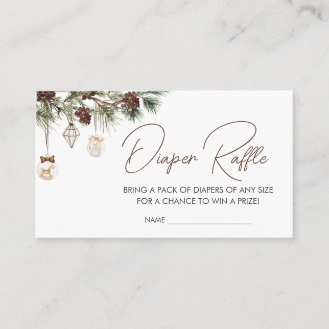 Merry Little Christmas Baby Shower Diaper Raffle Enclosure Card (Front)