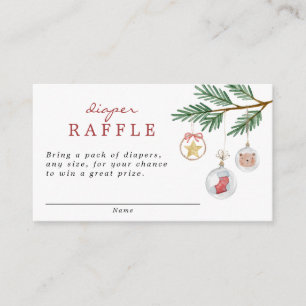 Merry Little Christmas Baby Shower Diaper Raffle Enclosure Card