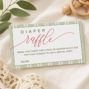Merry Little Christmas Baby Shower Diaper Raffle Enclosure Card
