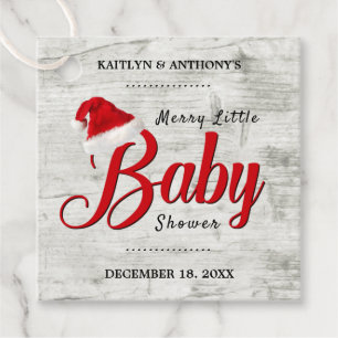 Merry Little Christmas Baby Shower Favour Tags