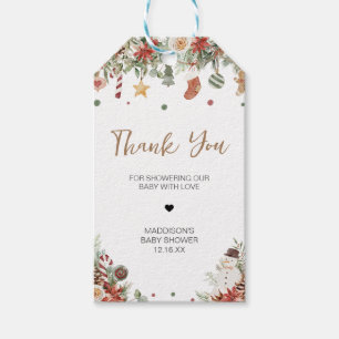 Merry Little Christmas Baby Shower Favour Tags