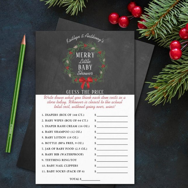 Merry Little Christmas Baby Shower Guess The Price (Creator Uploaded)
