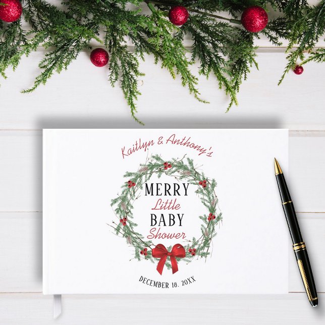 Merry Little Christmas Baby Shower Guest Book (Creator Uploaded)
