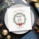 Merry Little Christmas Baby Shower Napkin<br><div class="desc">Celebrate in style with these trendy baby shower napkins. This design is easy to personalize with your special event wording and your guests will be thrilled when they see these fabulous napkins.</div>