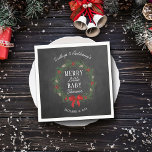 Merry Little Christmas Baby Shower Napkin<br><div class="desc">Celebrate in style with these trendy baby shower napkins. This design is easy to personalize with your special event wording and your guests will be thrilled when they see these fabulous napkins.</div>