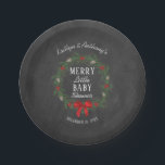 Merry Little Christmas Baby Shower Paper Plate<br><div class="desc">Celebrate in style with these trendy baby shower paper plates. The design is easy to personalize with your own wording and your family and friends will be thrilled when they see these fabulous party plates.</div>