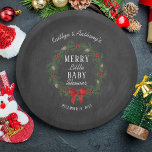 Merry Little Christmas Baby Shower Paper Plate<br><div class="desc">Celebrate in style with these trendy baby shower paper plates. The design is easy to personalize with your own wording and your family and friends will be thrilled when they see these fabulous party plates.</div>
