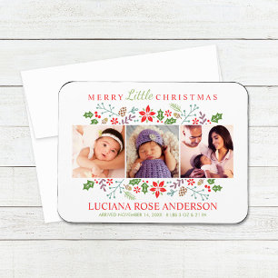 Merry Little Christmas Baby's First Photo Collage Magnet