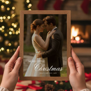 Merry Little Christmas Cozy Couple Greeting Holiday Card