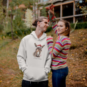 Merry Little Christmas Donkey, custom Hoodie