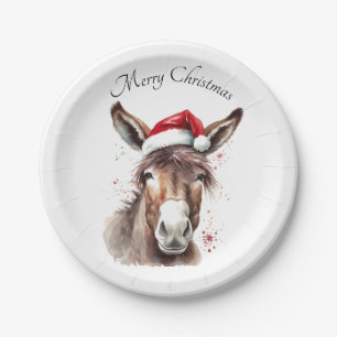 Merry Little Christmas Donkey, custom Paper Plate