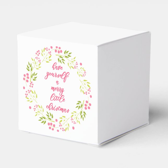 Merry little Christmas - Flower Wreath Favour Box (Back Side)
