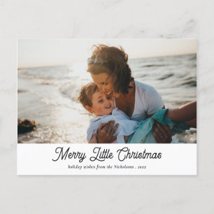 Merry Little Christmas Handwritten Holiday Photo Postcard