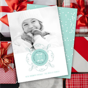 Merry Little Christmas Happy New Year Seal Photo Holiday Card