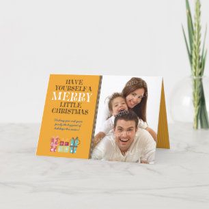 ...Merry Little Christmas Holiday Card (orange)
