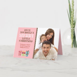 ...Merry Little Christmas Holiday Card (pink)