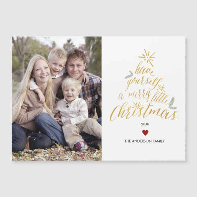 Merry Little Christmas - magnetic photo card (Front)