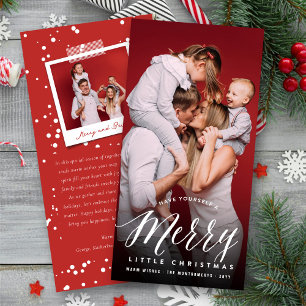 Merry Little Christmas Modern Typography Photo Holiday Card