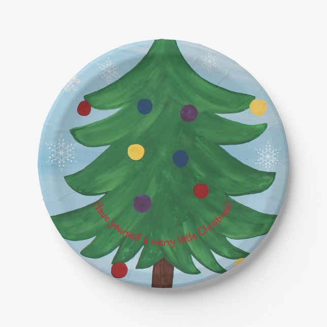 Merry Little Christmas Paper Plates (Front)