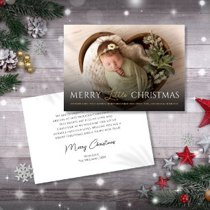 Merry Little Christmas Photo Birth Announcement