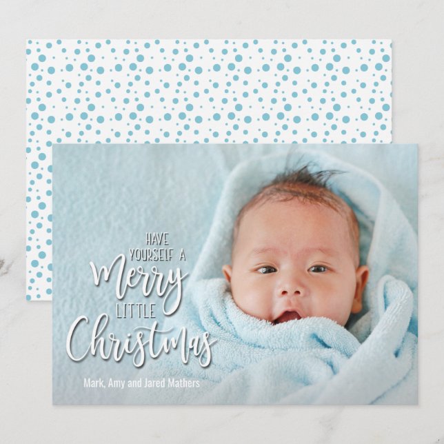 Merry Little Christmas Photo Holiday Card (Front/Back)