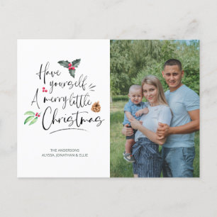 Merry Little Christmas Photo Holiday Postcard
