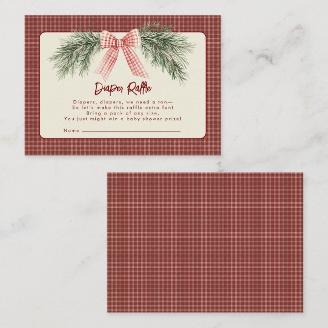 Merry Little Christmas Rustic Baby Shower  Enclosure Card (Front/Back)