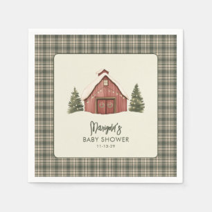 Merry Little Christmas Rustic Baby Shower Napkin