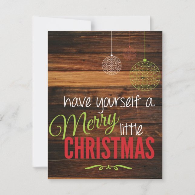 Merry Little Christmas Rustic Card (Front)