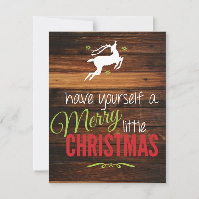 Merry Little Christmas Rustic Card (Front)