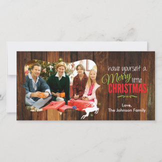 Merry Little Christmas Rustic Card