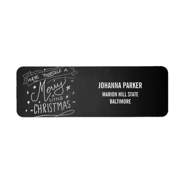 Merry Little Christmas Script Chalkboard Holiday (Front)