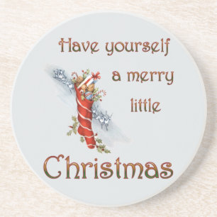 Merry Little Christmas Stocking Coaster