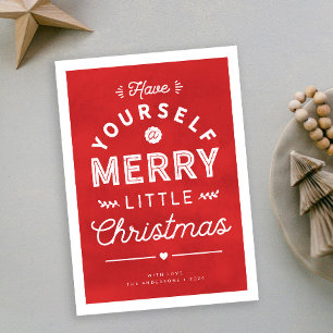Merry Little Christmas Textured Type Holiday Card