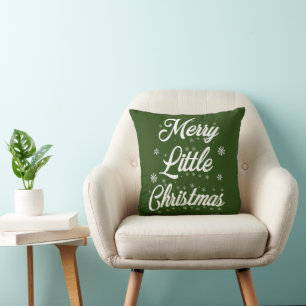 Merry Little Christmas   Throw Pillow