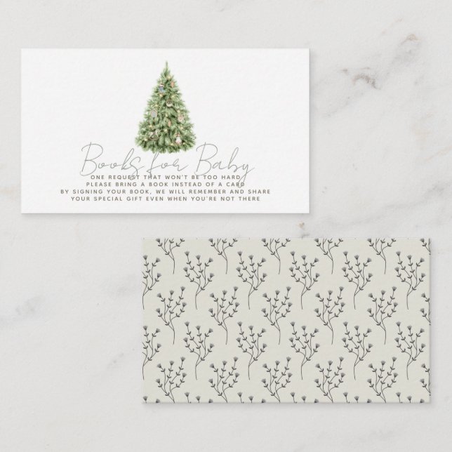 Merry Little Christmas Tree Baby Book Request Enclosure Card (Front/Back)