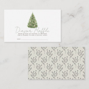 Merry Little Christmas Tree Diaper Raffle Ticket Enclosure Card