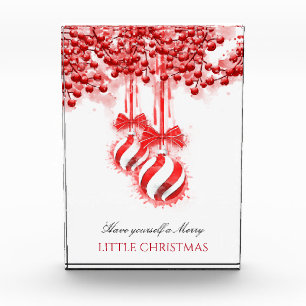 Merry Little Christmas Watercolor Splash Photo Block