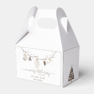 Merry Little Christmas Winter Baby Shower Favor Box