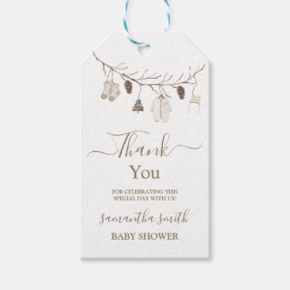 Merry Little Christmas Winter Baby Shower Gift Tags