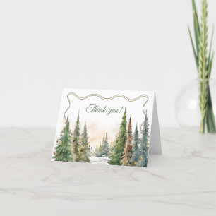 Merry Little Christmas Winter Baby Shower Thank You Card